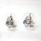Silver Tone 7mm Clear Cubic Zirconia Stud Earrings 20396-100