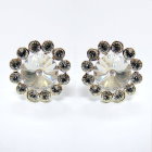 Silver Tone 17mm Stunning Clear Crystal Flower Stud  Earrings 20